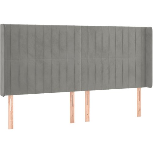 Maison Chic vzglavna omarica - nočna omarica - posteljna omarica z u&amp;scaron;esi svetlo sivo 203x16x118/128 cm žamet, (21708576) Slike