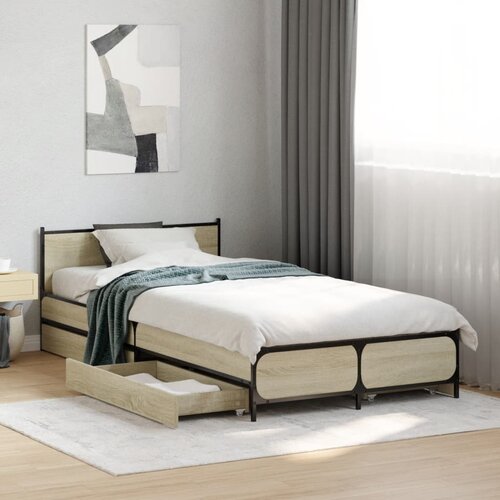 Furnova Posteljni okvir s predali sonoma hrast 75x190 cm inženirski les, (21940965) Slike