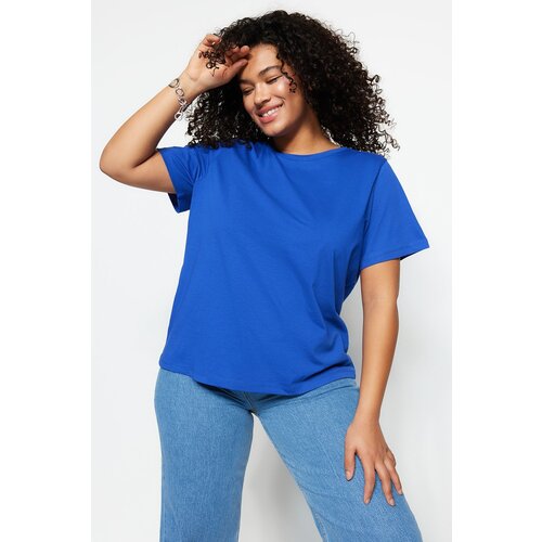 Trendyol Curve Saks Basic Knitted Crew Neck T-Shirt Slike