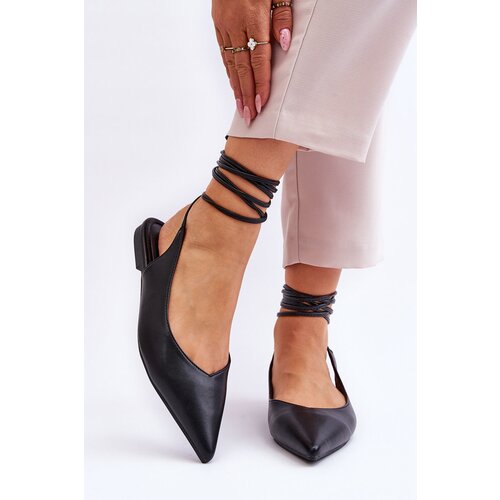 Boto Women's Tied Pointed Ballerinas Black Turriso Cijene