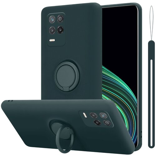 Cadorabo Ohi&scaron;je, združljiv z Realme v tekoči zeleni barvi - za&scaron;čitni pokrov iz fleksibilnega silikona TPU z obročem, (20596868) Cene