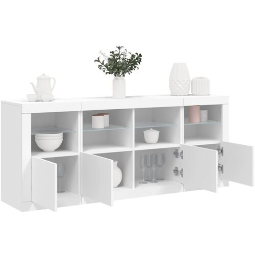  The Living Store Komoda z LED diodami bela 163x37x67 cm - Komoda, (21442452) Slike
