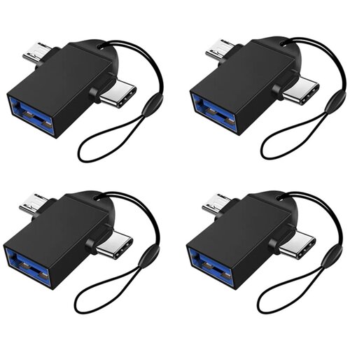 INF 2-v-1 OTG adapter 4-pack — USB-C in Micro USB na USB 3.0 za Android Black, (5000276788) Cene