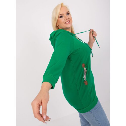 Fashion Hunters Plus Size Green Women's Hoodie Slike