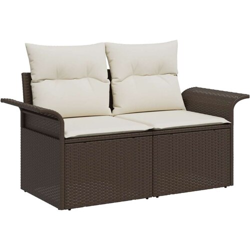  8-dijelni Vrtni Sofa Set s Jastučićima Smeđa Poli Ratan Slike