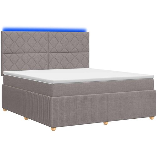  LED okvir za krevet s madracem Sivosmeđa 160 x 200 cm Tkanina Slike