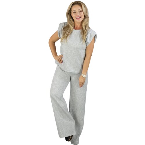 Pri Women&amp;#039;s tracksuit t-shirt with cushioned wide pants in butter fabric MAVA Slike