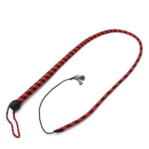 Kiotos Leather Whip Black &amp;amp; Red 140cm Slike