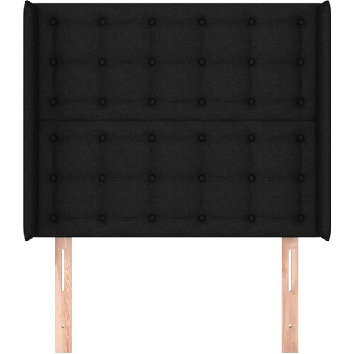 Uzglavlje s u&amp;scaron;ima crno 83x16x118/128 cm od tkanine Slike