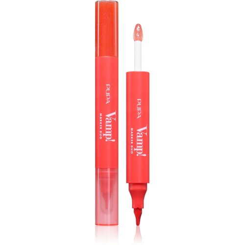 PUPA Milano Vamp! Lip Marker Duo olovka za usne sa sjajem nijansa 009 Jelly Coral 1.4 ml Slike