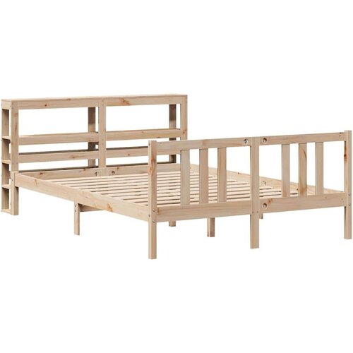 VidaXL okvir za krevet s uzglavljem 120 x 200 cm od masivne borovine Slike