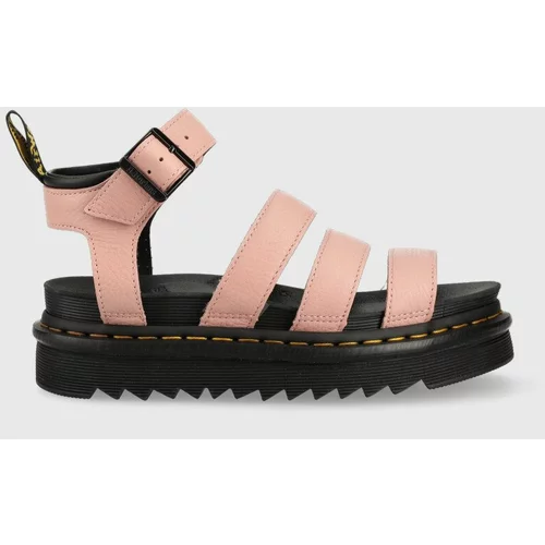 Dr. Martens Kožne sandale Blaire za žene, boja: ružičasta, s platformom, DM30706329