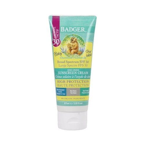 Badger Balm Krema za sončenje s kamilico in ognjičem Baby ZF 30 Slike
