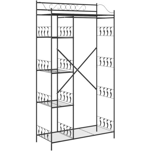 VidaXL Odprt omara s polico Črna 100 x 43 x 188 cm Jeklo, (5000131950) Slike