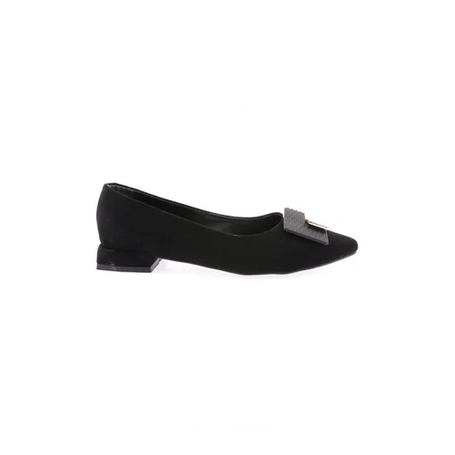 DGN 2801-23y Womens Pointed Toe Square Buckle Flats.