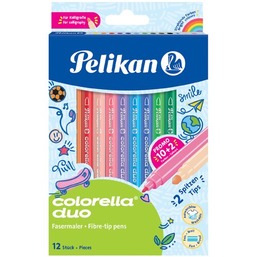 Pelikan Colorella Duo Set markerji z 2 koncema - 12 kos. Slike