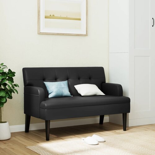 vidaXL Klupa s naslonom crna 112 x 65 5 x 75 cm od umjetne kože Cijene