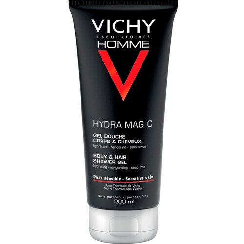 Vichy Homme Hydra-Mag C gel za prhanje za telo in lase 200 ml Slike