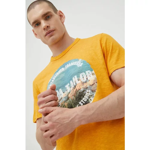 Tom Tailor Bombažen t-shirt rumena barva