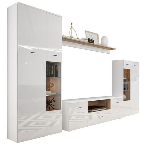 Hom`in DNEVNI REGAL, bela, barve hrasta Slike