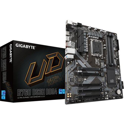 Gigabyte MB B760 DS3H DDR4LGA1700; 4xDDR4;2xM.2; 4xSATA;6xUSB; HDMI, DP; ATX Slike