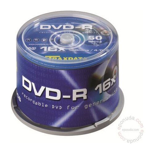 Traxdata DVD-R, Kapacitet 4,7 GB, Brzina 16x, 50 kom cake disk Slike