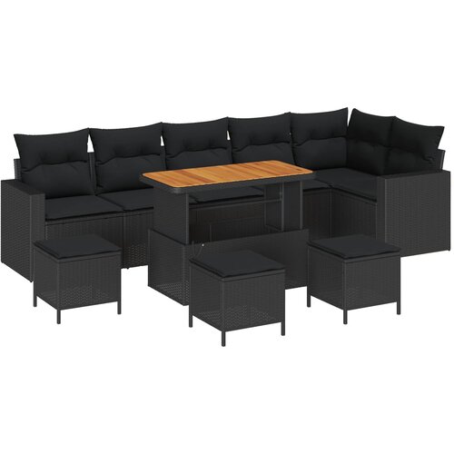  Sjedeća garnitura za vrt 12 kom. 8-Broj sjedala Crna poliratan 292,5 x 157 x 85 cm Slike