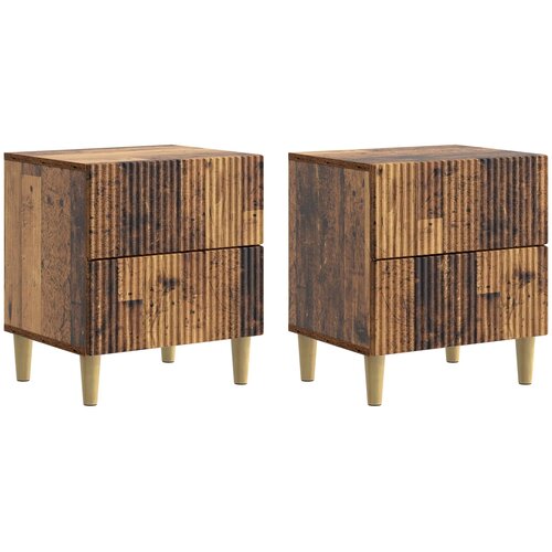  Noćni ormar s ladicama 2 pcs Staro drvo 43 x 34,5 x 48 cm Cene