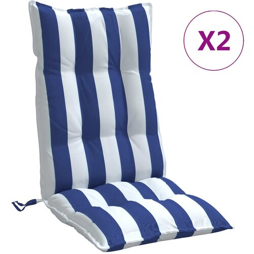 vidaXL Blazine za stole 2 kosa modro bele črte oxford tkanina, (21085910) Cene