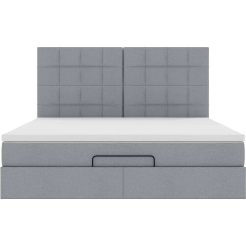 VidaXL Okvir kreveta s madraca svijetlosivi 160x200cm od tkanine Slike