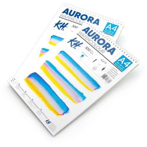 Akvarel blok AURORA cold press sa spiralom - 12 listova | različiti formati Slike