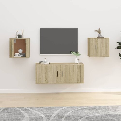 VidaXL Stenska TV omarica 2 kosa sonoma hrast 40x34,5x40 cm Slike