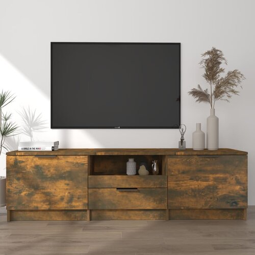 TV ormarić boja dimljenog hrasta 140x35x40 cm konstruirano drvo Cijene
