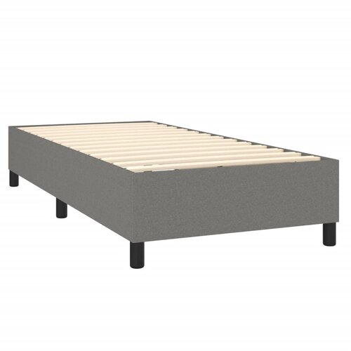  Okvir za krevet s oprugom tamnosivi 80x200 cm od tkanine Slike