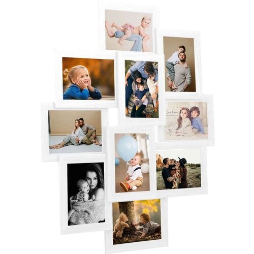 vidaXL Okvir za 10 fotografija (10 x 15 cm) bijeli MDF Cijene