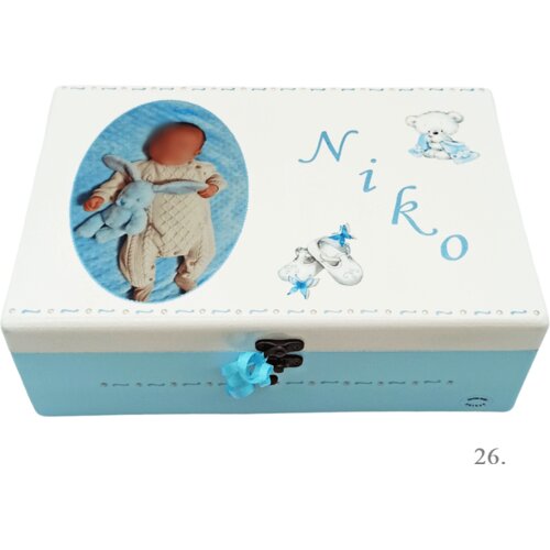  &Scaron;katla spominov personalizirana z imenom - darilo za rojstvo, krst ali rojstni dan otroka - 26. 20x30x10cm - 18042 Cene