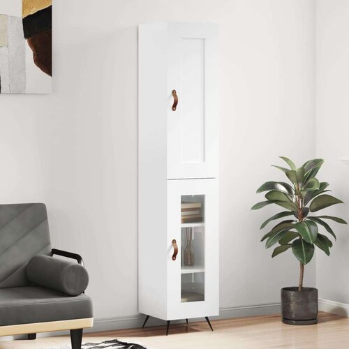 vidaXL Visoka omara visok sijaj bela 34,5x34x180 cm inženirski les Cene