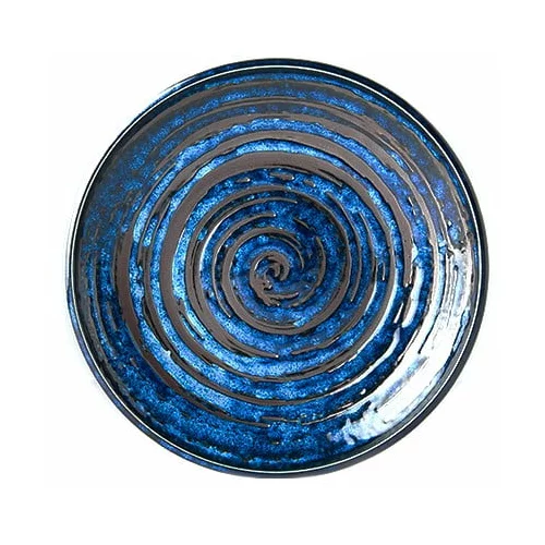 MIJ plavi keramički tanjur copper swirl, ø 20 cm