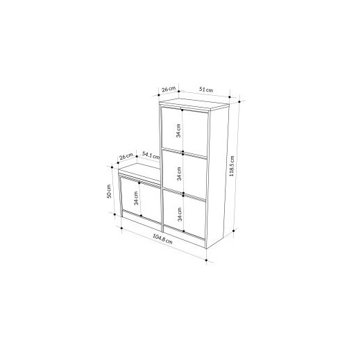 Hanah home Stalak za cipele 105x118,5x26cm Siva Slike
