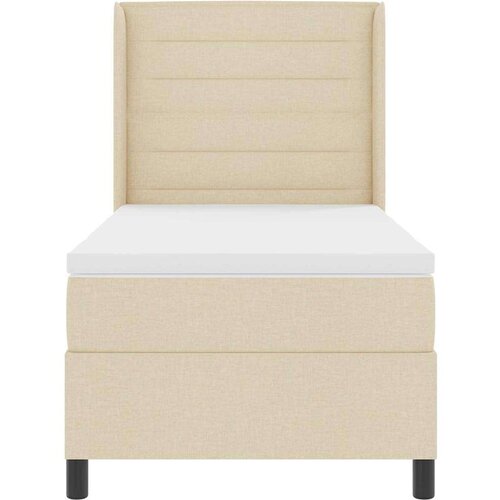 Box spring krevet s madracem Krema 90 x 190 cm tkanina Slike