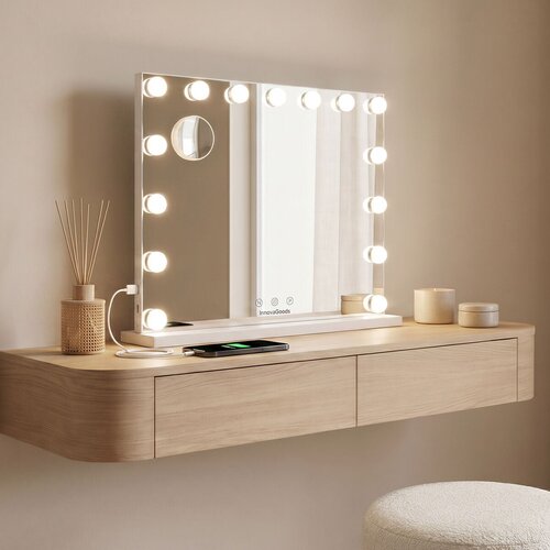  Toaletno ogledalo s LED rasvjetom Hollywood Glimma Deluxe InnovaGoods 15 Žarulje Cijene