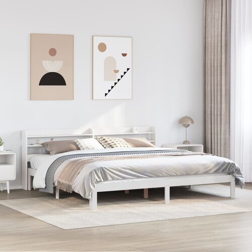 Furnova Posteljni okvir z vzglavjem brez vzmetnice bel 180x200 cm, (21938844) Slike