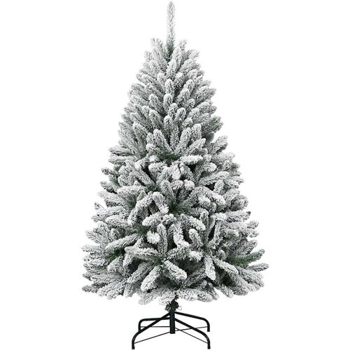 VidaXL Umjetno božićno drvce Zelena i bijela 120 cm PVC i metal Slike