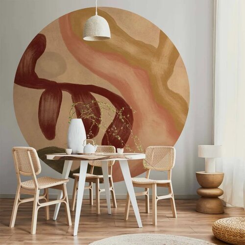  Okrugla fototapeta - Colorful shapes &amp;ndash; worn-out figures in lime wash technique 180x180 Slike