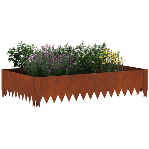  Ograda oko Travnjaka 4 pcs 100 x 60 x 20 cm Čelik Rđa Slike