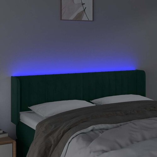  LED uzglavlje tamnozeleno 147x16x78/88 cm bar&amp;scaron;unasto Slike