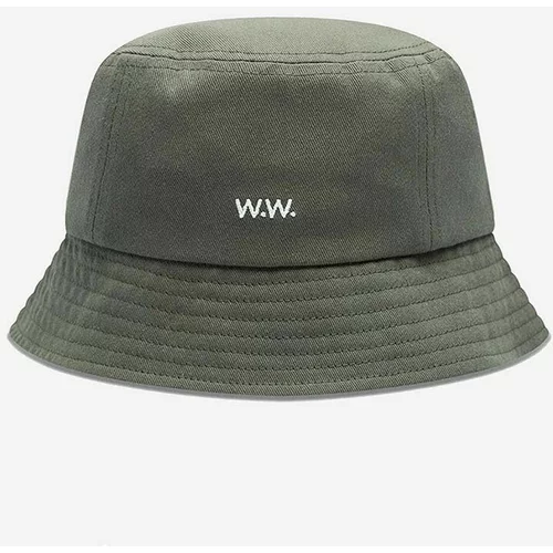 Wood Wood Bombažni klobuk Ossian Bucket Hat 12240817-7083 BLACK zelena barva