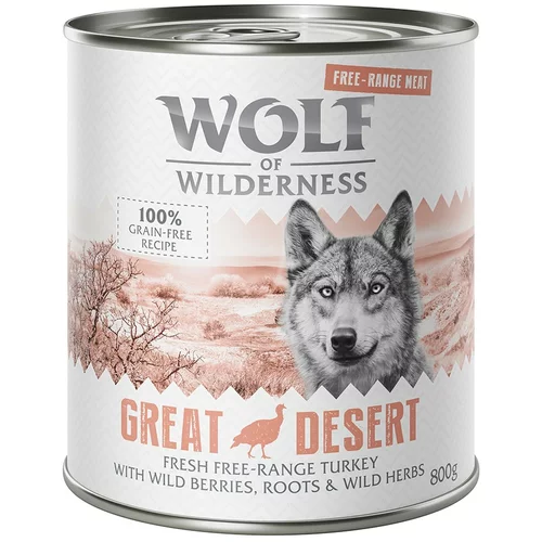 Wolf of Wilderness "Free-Range Meat" 6 x 800 g - Great Desert - puran iz proste reje