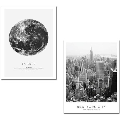 Wallity Plakati v kompletu 2 ks z okvirjem 30x40 cm New York City – Wallity Cene