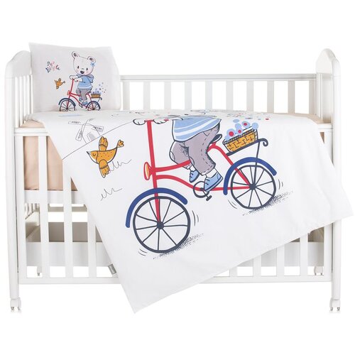 Chipolino posteljina set 5 elem. Bear with Bicycle Slike